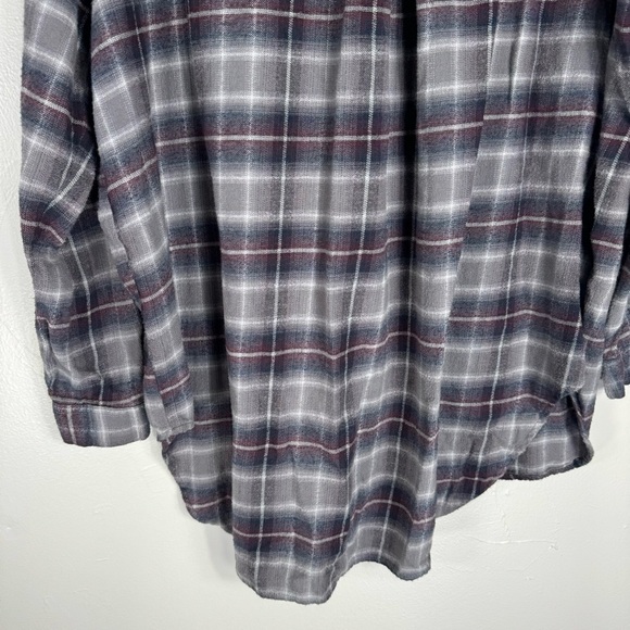 urban outfitters plaid flannel button-down long sleeve shirt boyfriend fit small - Picture 14 of 15